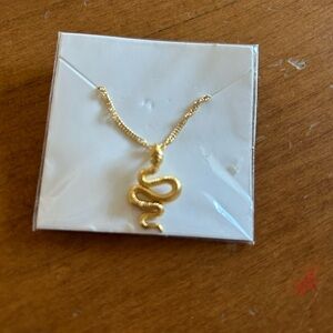 Gold Snake Pendant Necklace